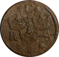 Sweden Christina (1632-1654) Copper 1634 1/4 Ore 29.45mm KM# 152.2 (14 212)