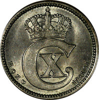 Denmark Christian X 1921(h) HCN; GJ 10 Ore CHOICE UNC KM# 818.2a  (14 888)
