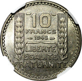 France Copper-Nickel 1948 10 Francs NGC UNC DETAILS GAD-811;KM# 909.1 (166)