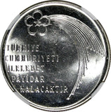 Turkey Silver 1973 50 Lira NGC MS65 Republic 50th Anniversary KM# 902 (034)
