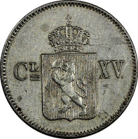 Norway Carl XV Silver 1868 3 Skilling with Rosettes KM# 330.1 (20 704)