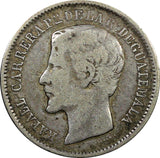 Guatemala Silver 1865 R Real Rafael Carrera Mintage-263 686 KM# 137.1  (28)