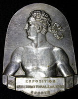 BELGIUM Silver Plated Bronze Plaque 1930 Exhibition of Liege Sport 129.47 g.(46)