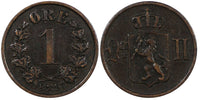 Norway Oscar II Bronze 1897 1 Øre The Norwegian Lion KM# 352  (20 841)