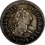 Mexico SPANISH COLONY Charles III Silver 1781 Mo FF 1/2 Real KM# 69.2