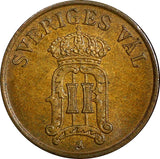 Sweden Oscar II Bronze 1907 1 Öre 2 Years Type UNC/BU KM# 768 (21 923)