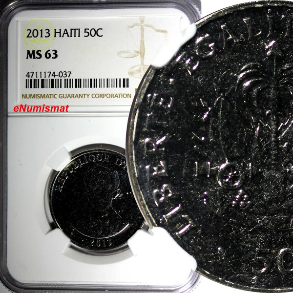 Haiti 2013 50 Centimes NGC MS63 Charlemagne Peralte KM# 153a (037)
