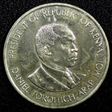 Kenya Daniel Toroitich Arap Moi Copper-Nickel 1989 1 Shilling UNC KM#20 (24 130)