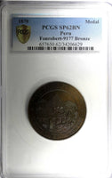 PERU SPECIMEN 1870 MEDAL Railroad Proclamation PCGS SP62 BN TOP GRADED F-9177(9)