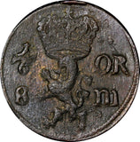 SWEDEN Carl XI (1660-1697) Copper 1673 1/6 Ore S.M. VF/XF KM# 254 (21 013)