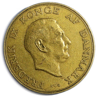 Denmark Frederik IX 1954 1 Krone KEY DATE  25.5mm Mintage- 584,000 KM# 837.1(23)