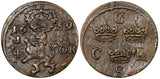 Sweden Charles X Gustav (1654-1660) Copper 1659 1/4 Öre SCARCE KM# 211 (008)