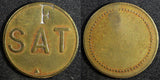 COSTA RICA Bronze Token SAT  c/s "F" 25.3mm 4,48 g. SCARCE (23 245)