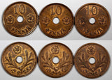 FINLAND Copper 1943 10 Pennia UNC Condition WWII  RANDOM PICK (1 Coin) KM# 33.1