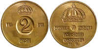 Sweden Gustaf VI Bronze 1959 2 Öre GEM BU Random Pick (1 Coin) KM# 821 (936)