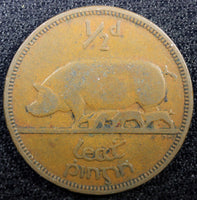 Ireland Republic Bronze 1941 1/2 Penny  Sow with piglets KM# 10 (23 090)