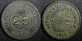 Guatemala Provisional Coinage Copper 1915 25 Centavos KM# 231 (23 329)
