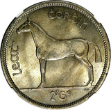 Ireland Republic Copper-Nickel 1964 1/2 CROWN Horse NGC MS64+ GEM BU KM# 16a (7)