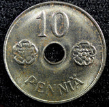 FINLAND Iron 1943 10 Pennia WWII Issue Ch.UNC KM#34.1 (23 030)