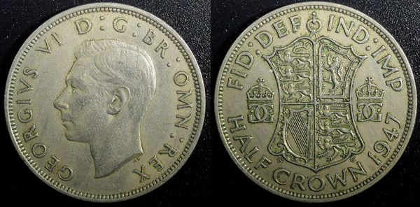 Great Britain George VI Copper-Nickel 1947 1/2 Crown KM# 866 (23 333)