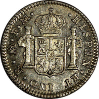 Mexico Charles IV Silver 1800 MO-FM 1/2 Real XF Cond. KEY SCARCE DATE KM# 72 (5)