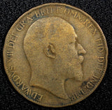 Great Britain Edward VII Bronze 1908 1/2 Penny  KM# 793.2 (24 230)