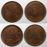 FINLAND Copper 1918 5 Penniä  UNC KM# 22 RANDOM PICK  (1 COIN)