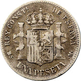 Spain Alfonso XII Silver 1882 (82) MS-M  Peseta KM# 686