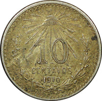 Mexico ESTADOS UNIDOS MEXICANOS Silver 1910 10 Centavos KM# 428 (22 377)