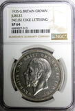 Great Britain Silver Jubilee George V  1935 Crown NGC SP64 Original Box KM# 842