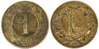 Denmark Frederik VII Bronze 1860 1 Skilling Rigsmont KM# 763 (21 382)