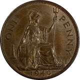 Great Britain George VI Bronze 1940 1 Penny aUNC KM# 845 (15 378)
