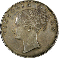 India-British Victoria Silver 1840 1 Rupee Toned XF KM# 457 (22 281)