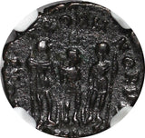 EASTERN ROMAN ARCADIUS AD 383-408 AE4 Nummus /Three emperors NGC (037)