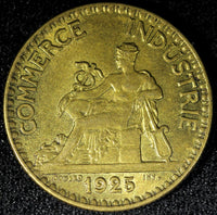 France Aluminum-Bronze 1925 2 Francs French Chamber KM# 877 (23 600)