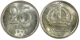 Sweden Gustaf V Silver 1943 G 25 Öre 1stYear Type GEM BU COIN KM# 816 (22 030)