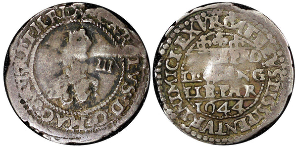 GREAT BRITAIN Charles I Silver 1644 3 PENCE Oxford Mint S-2994 (21 297)