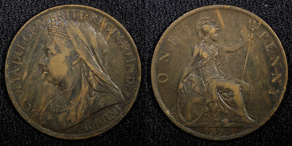 Great Britain Victoria Bronze 1897 1 Penny 30.8 mm  KM# 790 (22 509)