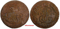 Russia CATHERINE II Copper 1766 MM 2 Kopecks  Krasny Mint,Moscow C# 58.5(14 928)