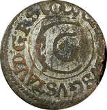 Swedish Livonia City of Riga Carl X Gustav Silver 1658 1 Solidus KM# 50 (22 236)