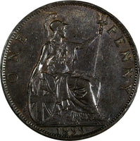 Great Britain Victoria Bronze 1899 1 Penny XF KM# 790