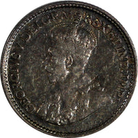 Canada NEWFOUNDLAND George V Silver 1929 5 Cents Nice Toned  KM# 13 (19 907)