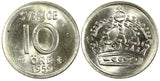 Sweden Gustaf VI SILVER 1959 10 Öre BU KM# 823 (22 100)