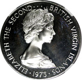 British Virgin Islands Silver 1973 FM $1.00 Dollar NGC PF68 ULTRA CAMEO KM#6a(5)