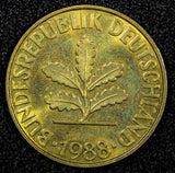 Germany - Federal Republic 1988 F 10 Pfennig Stuttgart Mint KM# 108 (22 729)