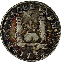 MEXICO Philip V Silver 1736 MO MF Real Mexico Mint Toned SCARCE KM# 75.1