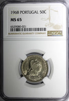 Portugal 1968 50 Centavos Last Year for Type NGC MS65 KM# 577 (021)
