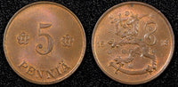 FINLAND Copper 1918 5 Penniä  UNC KM# 22 RANDOM PICK  (1 COIN)