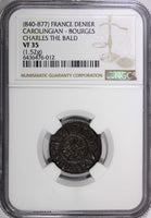FRANCE	Charles II the Bald (840-877) Silver Denier NGC VF35 Duplessy-198 (12)