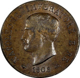 ITALY Kingdom of Napoleon Copper 1808 M SOLDO aUNC SCARCE C#3.2 (11 213)